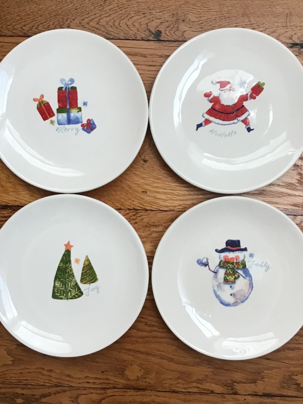 Pier 1 Imports Holiday Appetizer Plates (4) New in Box Festive Fun